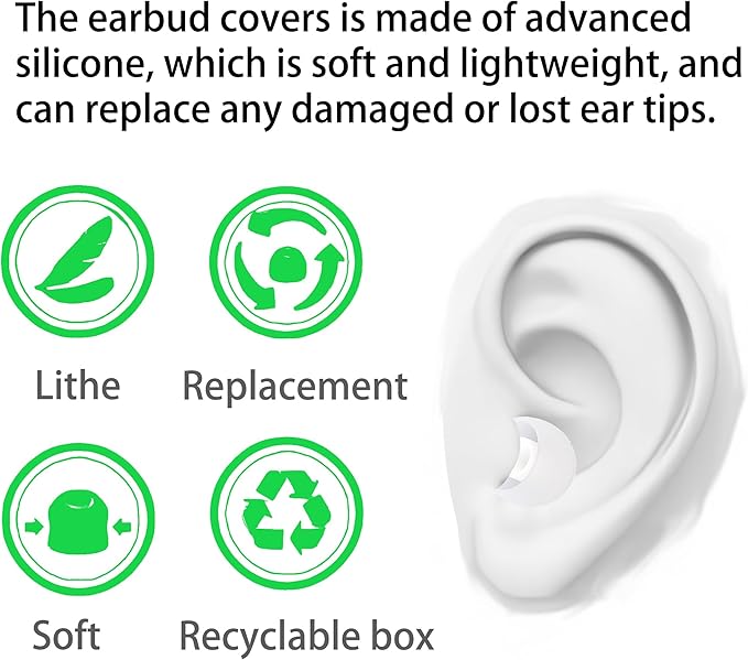 Replacement Earbud Tips Silicone Earbud Covers Fit Most in-Ear Earbuds(Inner Hole 3.8mm -5.1mm) Headphone Eartips Ear Bud Rubber Tips 9 Pairs S M L