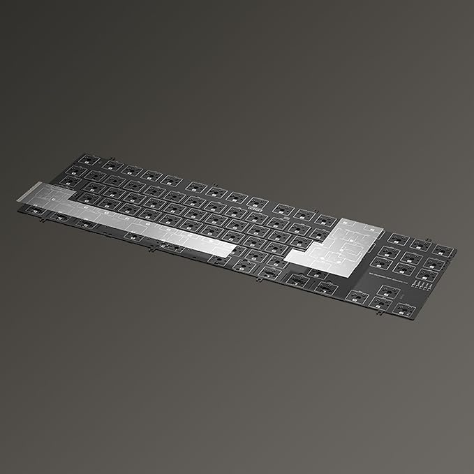 KEEBMONKEY WOBKEY Crush 80 Reboot CNC Aluminum 5-Second Quick-Release Triple-Mode Connectivity Mechanical Keyboard with Superior Acoustics (Lite Silver)
