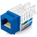Everest 45° Angled RJ45 Cat6A Keystone Jacks 50-Pack in Blue - Slim Profile Female RJ45 Connectors - Cat 6A Keystone Jack - Compatible with 45° Angled Speed Termination Tool - 45Term (B0BL3GS7ZY)