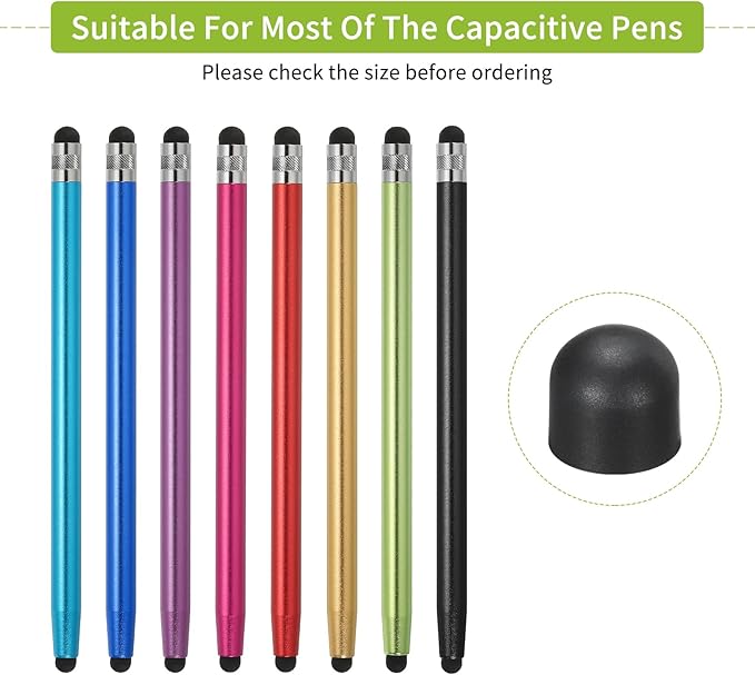 MECCANIXITY 40Pcs Replacement Stylus Pen Tips 7.5mm Conductive Capacitive Touch Screen Pens Tips Silicone Rubber, Black