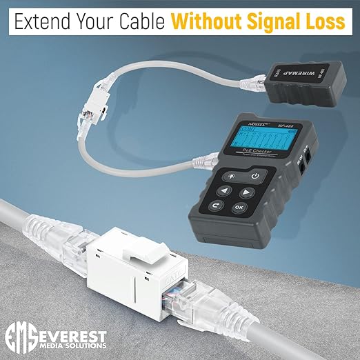 Everest 48-Pack Cat6 RJ45 Keystone Coupler - Female to Female - Cat 6 Couplers - Ethernet Cable Extender