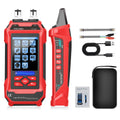 FIXCHIGO 10 in 1 Network Cable Tester with 7 Wavelengths OPM 10Km/10mW VFL 600M Measurable Length 100 Records Tool Kit for CAT5 CAT6 Telephone Ethernet RJ11 RJ45 PoE Wire Tracer NCV, Red