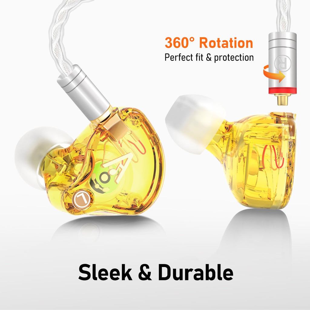 Audiovance Vibes 202 HiFi Wired Earbuds, IEM in Ear Monitor Headphones