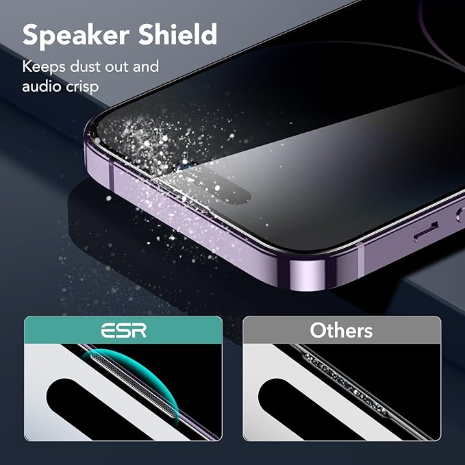 ESR 3 Pack for iPhone 14 Pro Privacy Screen Protector, Anti-spy Tempered-Glass Privacy Screen Protector, Micro-curved Edges, Case Friendly