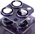 Uyiton for iPhone 14 Pro/iPhone 14 Pro Max Camera Lens Protector, [Drop Protection] 9H Tempered Glass Camera Cover screen Metal Ring Case Friendly Scratch Resistant Easy to Install - Glitter Purple