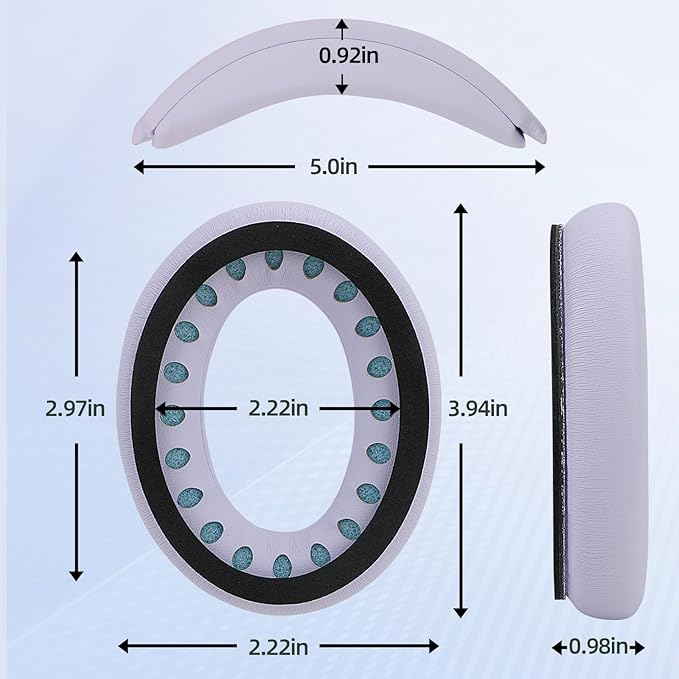 Ear Cushions and Headband Cushion Foam for Bose QuietComfort 35 45 (QC35 QC45) Headphones Accessories Easy to Install (Purple)