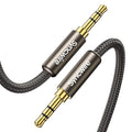 SYNCWIRE 3.5mm Nylon Braided Aux Cable (6.6ft/2m,Hi-Fi Sound), Audio Auxiliary Input Adapter Male to Male Cord for Headphones, Car, Home Stereos, Speaker, iPhone, iPad, iPod, Echo & More – Gold Brown
