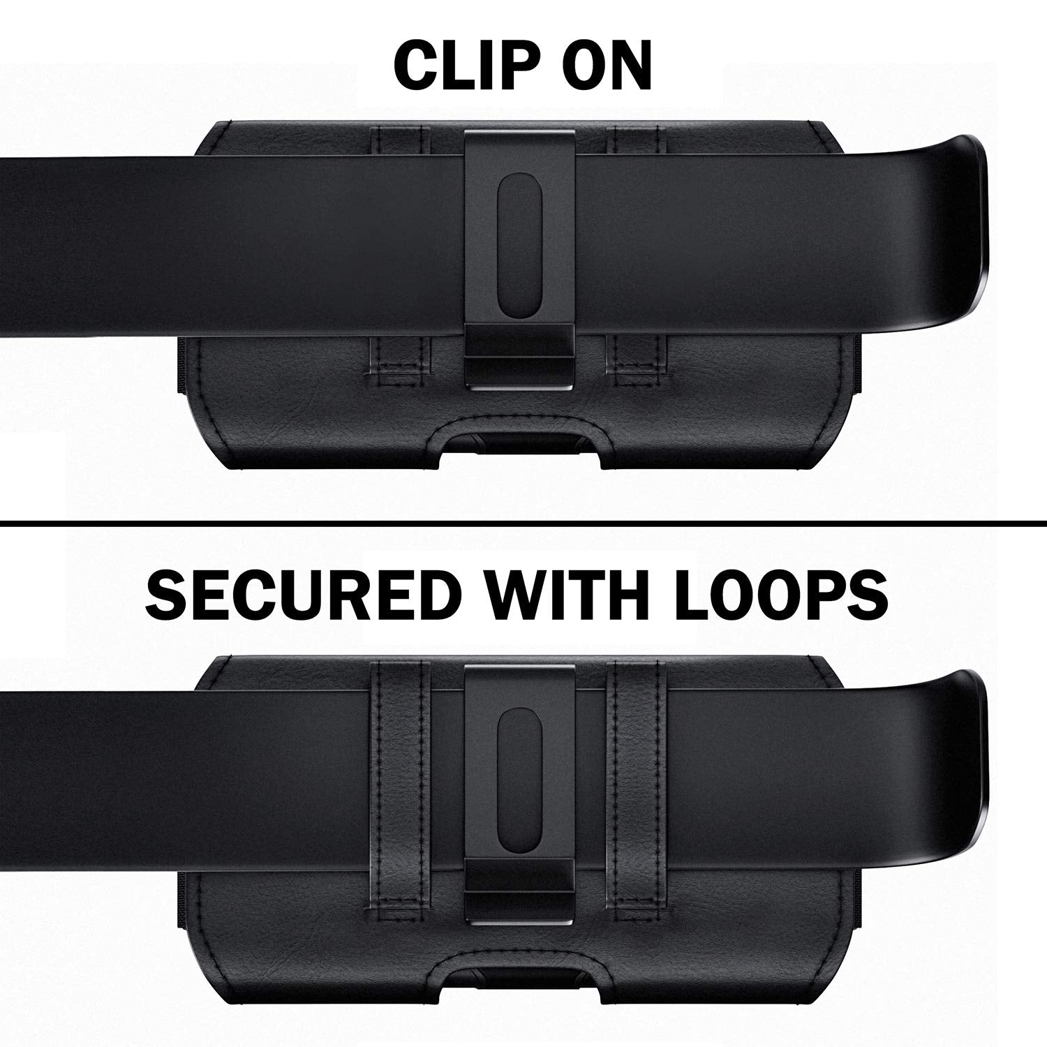 DeBin Case for Galaxy S25 Ultra S24 Ultra 5G, S24 FE, S23 Ultra, S22 Ultra, S21 Ultra, Note 20 Ultra - Cell Phone Belt Holster with Clip Pouch Holder Cover (Fits Samsung Phone with Case on) Black