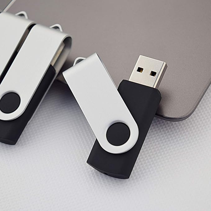 16GB USB Flash Drive KOOTION 20 Pack USB Drive Thumb Drive Bulk USB Stick Swivel for Data Storage, Black