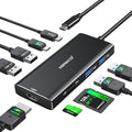 Hub Multiport Adapter for MacBook Pro/Air, 9 in 1 Accessories Mac USB C Dongle Dock Adapter with HDMI, SD/TF Card Reader, USB C Port, PD 100W and 4 USB for Dell XPS, Lenovo HP Laptops