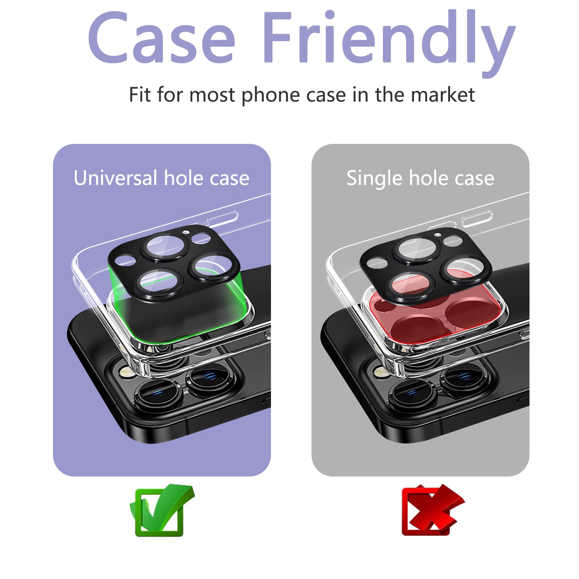 SHANG PIN JIA 2 Pack Camera Lens Protector for iPhone 13 Pro/13 Pro Max,[Not Easy to Breakn ] AR Tempered Glass Strong Adsorption Metal Camera Cover Screen-Silvery