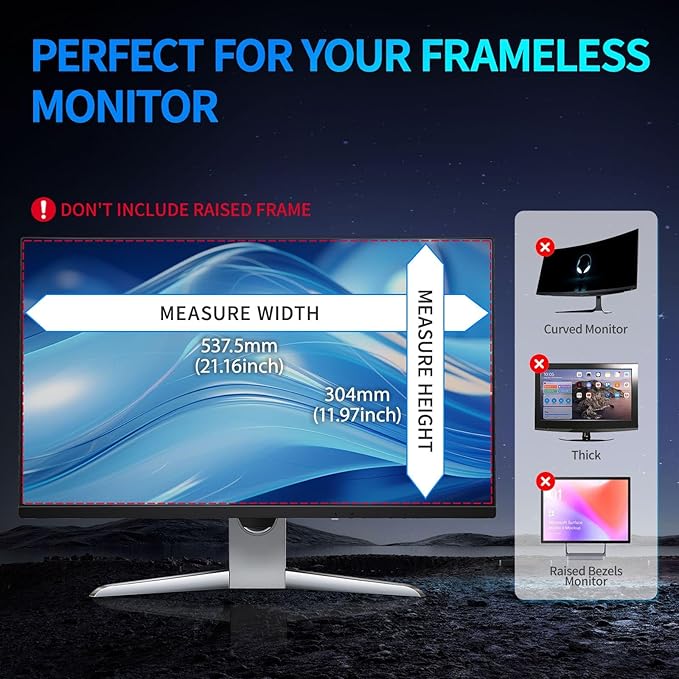 Magnetic Computer Privacy Screen 23.8 inch, Hanging Privacy Screen for Computer Monitor for 16:9 Frameless Monitor, Acrylic Eye Protection Anti Glare Blue Light Computer Screen Privacy Filter