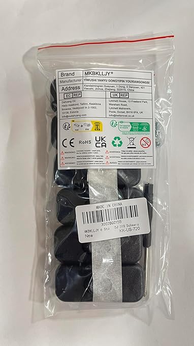 6PCS Inline Cord Switch AC 250V 2A Appliance Switch Replacement Button Control Rocker ON Off DPST with Cross Screwdriver Screw, for Bedroom Table Lamp Desk LED Lights OJ-318 Black