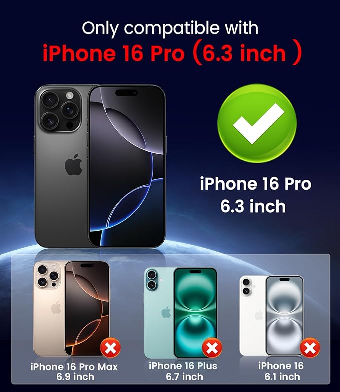 Magnetic for iPhone 16 Pro Case [Compatible with MagSafe][Built-in Camera Lens Protector] Slim Soft Silicone Bumper Shockproof Metallic Luster Phone Case (Blue)
