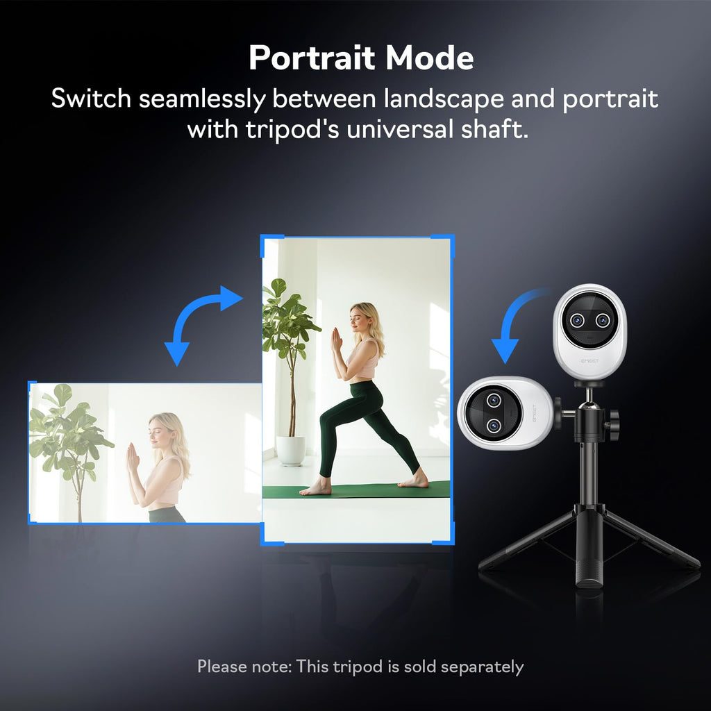 EMEET Piko+ (Piko Plus), World’s 1st Dual-Camera AI-Powered 4K Webcam, 1/2.55'' Sony Sensor, 3 Mics&3 Sound Modes, Panda Magnetic Privacy Cover, USB C-C&C-A, Ideal for Livestreamers & Content Creators