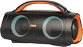 DOSS Extreme Boom Pro Bluetooth Speaker with 100W Stereo Sound, Rich Bass, IPX6 Waterproof, 20H Playtime, Power Bank, Mixed Color Light, Portable for Outdoor, Camping, Beach - Orange