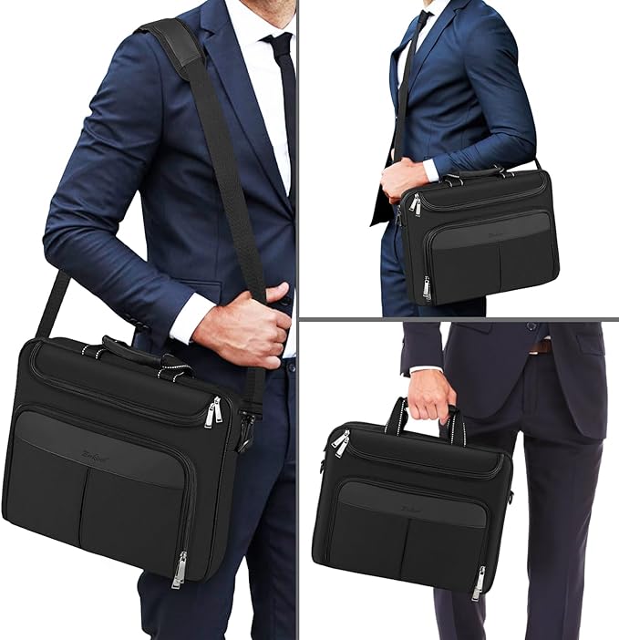 17 inch Waterproof Protective Laptop Messenger Briefcase with Adjustable Shoulder Strap, Men Women Travel/Business Bag Compatible with HP ZBook,ThinkPad,DELL Inspiron