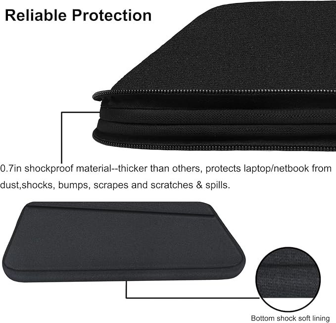 Laptop Sleeve 14 inch, Durable Computer Carrying Bag Protective Case Briefcase Handbag with Front Pocket, Slim Laptop Case Cover for Compatible with MacBook Air/Pro 14 inch Notebook Computer, Black