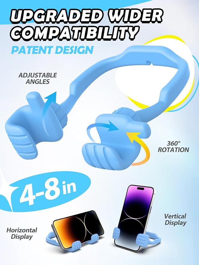 Cell Phone Stand Thumbs Up Lazy Phone Holder for Desk: Back to School Supplies Gifts for Teen Boys Kids Girls Men Women 2025 Birthday Funny Gadgets Who Have Everything Christmas Stocking Stuffers Cute
