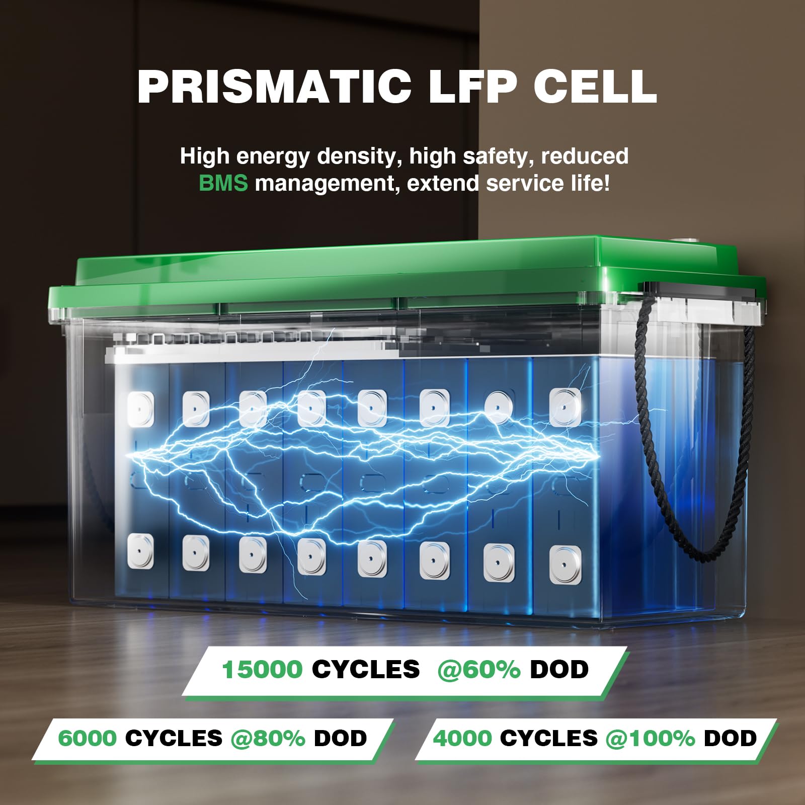 HYSINCERE 12V 200Ah LiFePO4 Lithium Battery with 2560Wh Energy, Built-in 200A BMS, Discharge Current (3S) up to 400A, Perfect for RV Solar Energy Storage Marine Trolling Motor, 8D Size Compatible