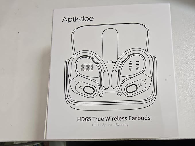 Wireless Earbuds 75hrs Bluetooth 5.4 Headphone Sport, 2025 Bluetooth Earbuds Stereo Deep Bass Over Ear Bud with Earhooks, ENC Noise Cancelling Mic, IPX7 Waterproof Earphone, Iron Gray