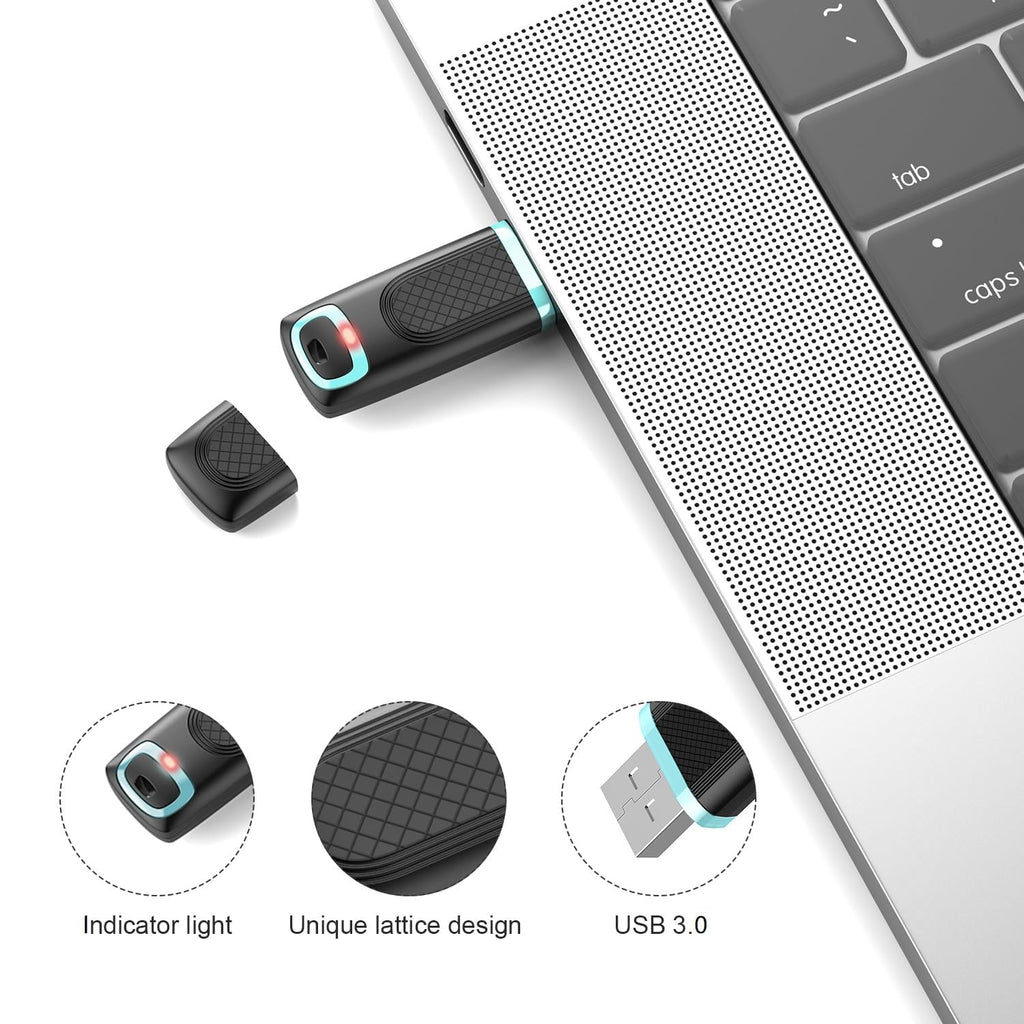 TOPESEL 128GB Flash Drive 3 Pack, USB 3.0 Thumb Drives High Speed Memory Stick Jump Drive Zip Drive for Data Storage and Backup (Three Mixed Colors: Red Blue Cyan)