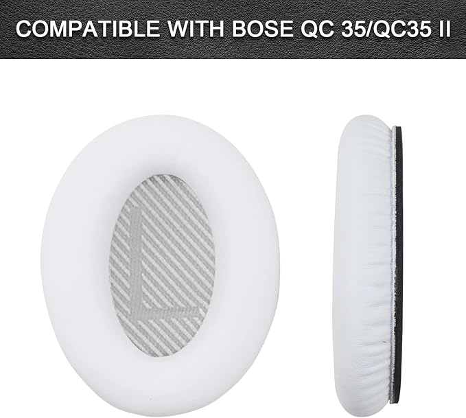 Replacement Ear Pads for Bose QuietComfort 35 35 II 15 25(qc 35 25 15/QC35 ii), Headphone Ear Covers, High Density Memory Cotton, Soft Leather, Adaptive Noise Isolation Headphones Pads Cushions
