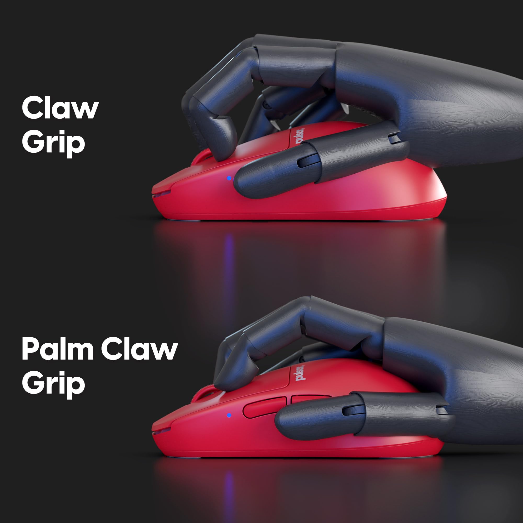 Pulsar Gaming Gears X2H mini Wireless Gaming Mouse, Limited Color Edition, Ultra Lightweight 1.83 oz (52 g), Symmetrical, Optical Switch, 26000 DPI, PAW3395 Sensor (Mini, Wireless, Red)