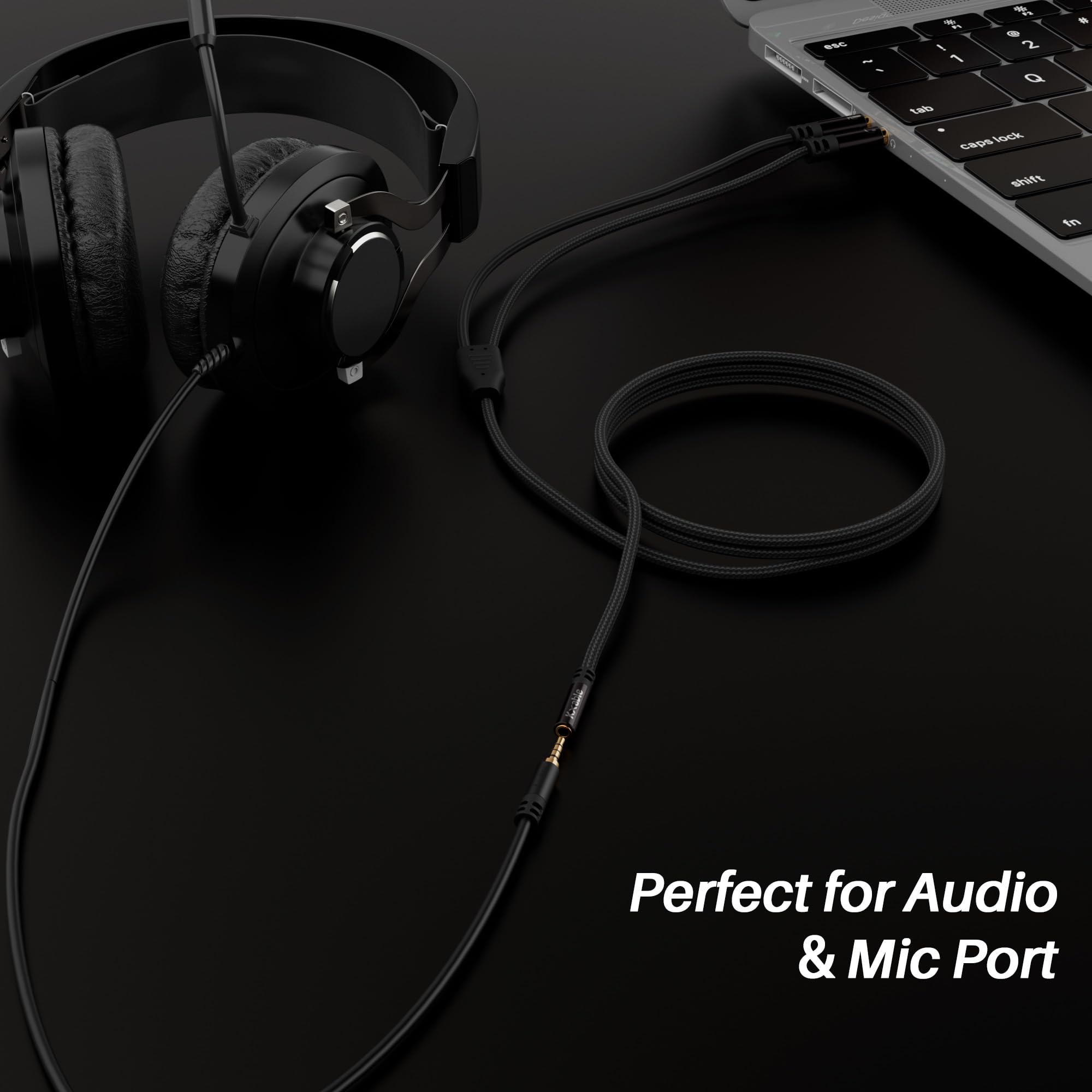 Kxable Headphone Splitter for Computer, 3.5mm Female to Dual 3.5mm Male Audio Splitter Cable, Stereo Jack Earphones Headset to PC Laptop Adapter, 1/8inch 2-in-1 Y Separator Aux Dongle Converters, 6FT