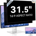 [2 Pack] 31.5 Inch Computer Privacy Screen for 16:9 Aspect Ratio Widescreen Monitor, Eye Protection Anti Glare Blue Light Computer Monitor Privacy Filter, Removable Anti-Scratch 31in Protector Film