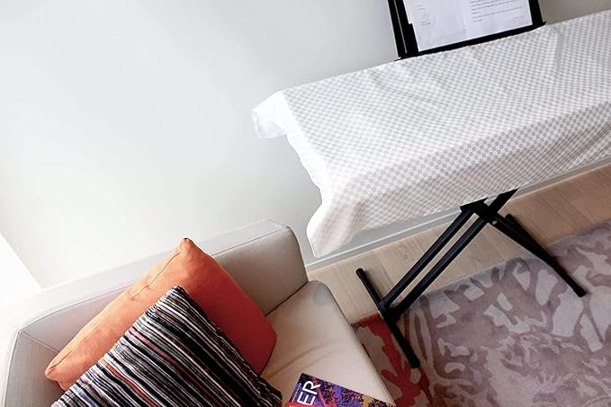 Clairevoire Piano Keyboard Dust Cover for 61 Keys to 88 Keys, Electric Pianos Cover, Digital Pianos Cloth Protection,Lightweight and Adjustable Closure,Pearl White, M - Keyboard Piano up to 53" x 16"