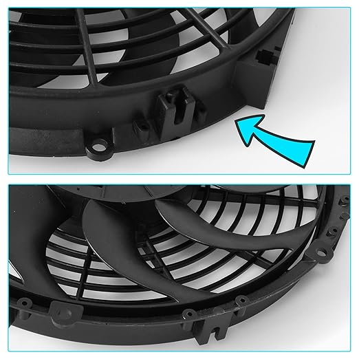 MuHize 16 Inch Universal Radiator Cooling Fan Kit - 12V 120W High Performance Push/Pull Electric Fan with Mounting Hardware, Fits Car/SUV/Light Truck Engine Cooling System