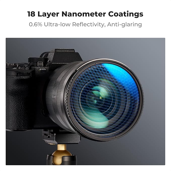 K&F CONCEPT 77mm Star Filters Kit (3 PCS) 4 Points 6 Points 8 Points Cross Screen Starburst Filters Set -18 Layer Coating Ultra Slim Optical Glass Camera Lens Filter with 3 Cleaning Cloth