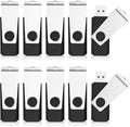 KEXIN 4GB USB Flash Drive 50 Pack - Thumb Drive Bulk Memory Stick Pen Drives With Swivel Design, USB 2.0, Black