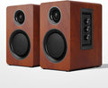Computer Speakers for Desktop PC, Active Bookshelf Speaker with 3‘’ Carbon Fiber Woofer and Silk Film Tweeter ,Supports Bluetooth 5.3, USB-C, AUX/RCA Input for Record Player TV - Brown Stereo Set