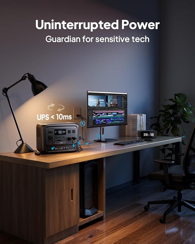 BLUETTI Elite 100 V2 Portable Power Station (2025 New), 1024Wh LiFePO4 Battery Backup w/ 4 1800W AC Outlets (3600W Surge), 35% Smaller, Solar Generator for Camping, Outages, and UPS Backup