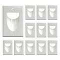 BestMounts - 12 Pack Inner Nose Behind Wall Cable Management TV Cord Hider for Wall Mounted TV - Single Gang Low Voltage Recessed Wall Plates Cable Pass Through for Wires, HDTV, HDMI (White)