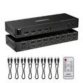 8 Port KVM Switch HDMI 4K@30Hz, USB2.0 HDMI KVM Switch for 8 Computers Share 1 Monitor Keyboard Mouse Printer, Support Hotkey Switch, with Remote Control and 8 USB Cables