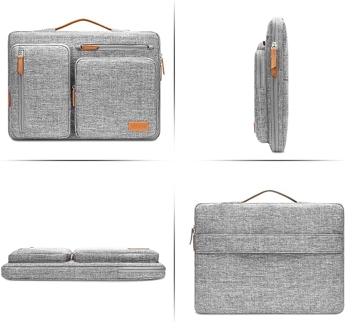 MOSISO 360 Protective Laptop Case 16 inch, 15-15.6 inch Laptop Sleeve Compatible with MacBook Pro 16, HP, Acer, Dell, Lenovo, ASUS, Side Open Carrying Case with 4 Zipper Pockets&Handle, Gray