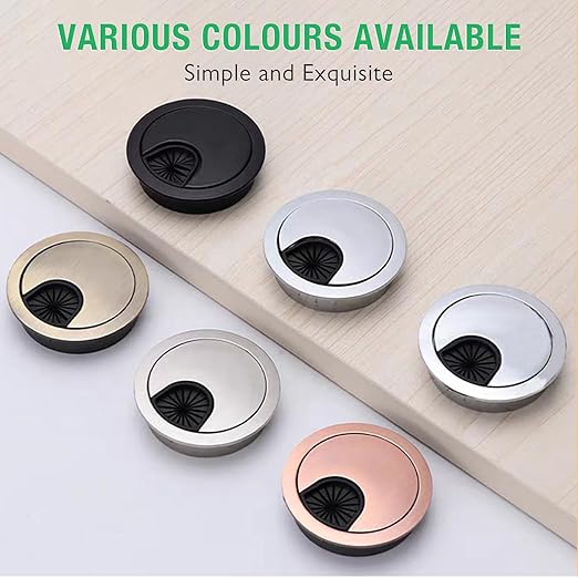 1 Pcs Desk Grommet 2-3/8" / 60 mm, Desk Cord Hole Cover, Cable Grommet Metal Zinc Alloy Materilal, Desk Hole Grommet for Home & Office Pc, Detachable Cable Cord Organizer-Matte Silver