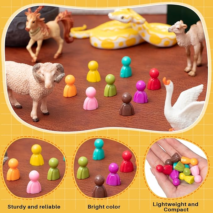 Liliful 200 Pcs Board Game Pieces Plastic Multi-Color Pawns Ideal Game Tokens for Tabletop Playing, Sorting, Counting, Replacement Pieces, 8 Colors