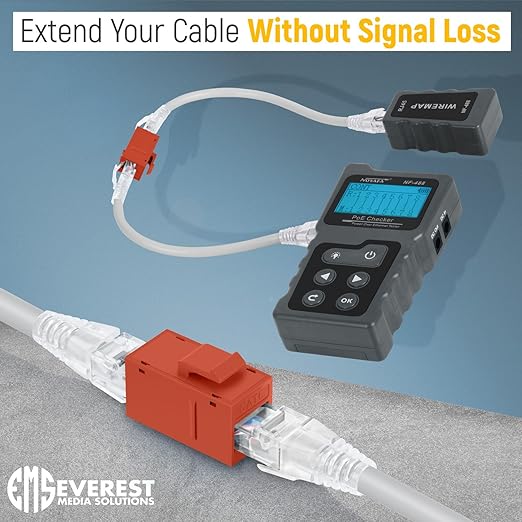 Everest RJ45 CAT6 Keystone Coupler in Orange (48-Pack) - RJ45 Coupler - Cat6 Keystone Jacks