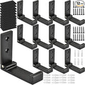 Folding Coat Hooks, Foldable Wall Hooks for Hanging Aluminum Alloy Cloth Coat Hanger Headphones Holder Headset Wall Hanger Hook- Pack of 12 (Black)