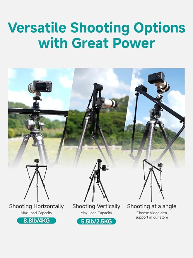 Accsoon Toprig Motorized Camera Slider, 24''/60cm Electric Video Slider with App/Button Control, 120° Panoramic Shooting, Time-Lapse/Loop Mode/Speed Konb, Compatible with DSLR,GoPro,Insta360,Phone