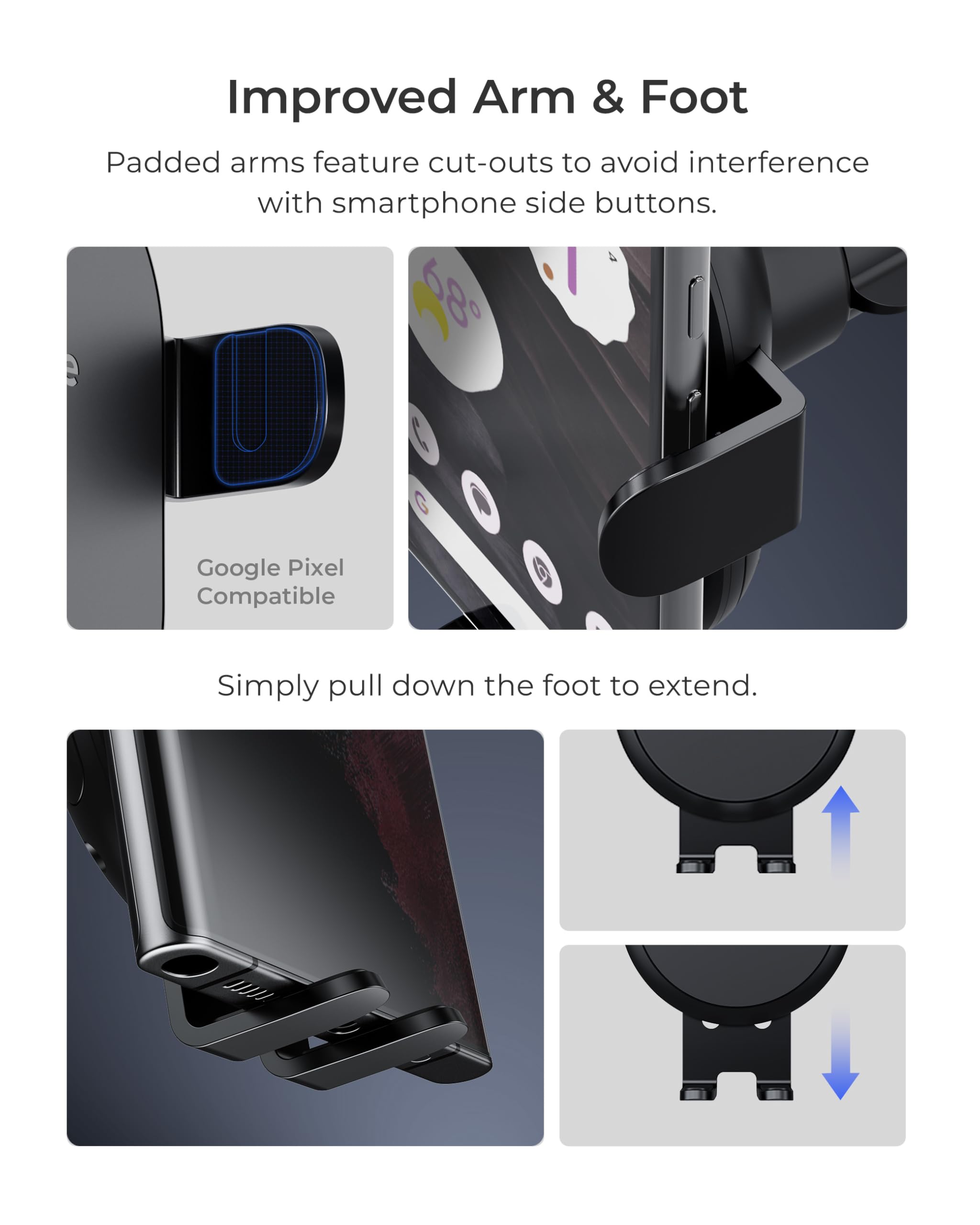iOttie Auto Sense 2 Dash & Windshield Car Phone Holder with Qi Wireless Charging – Auto Clamping Phone Mount & Charger for iPhone, Google Pixel, Samsung Galaxy, Huawei, LG (Adapter Not Included)