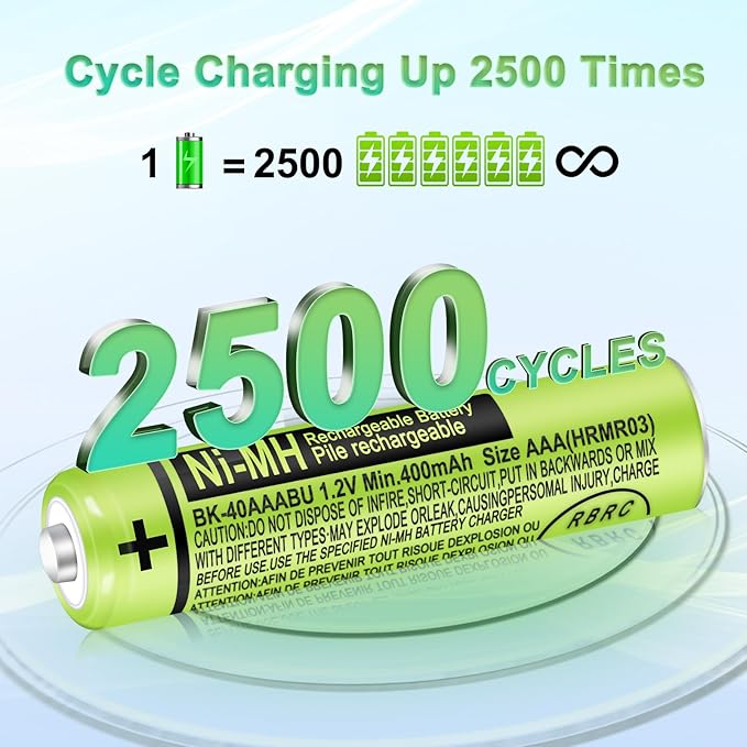 4 Pack BK-40AAABU Ni-MH AAA Rechargeable Battery for Panasonic,1.2v 400mah Rechargeable AAA Batteries Panasonic Cordless Phones, Electronics,Remote Controls