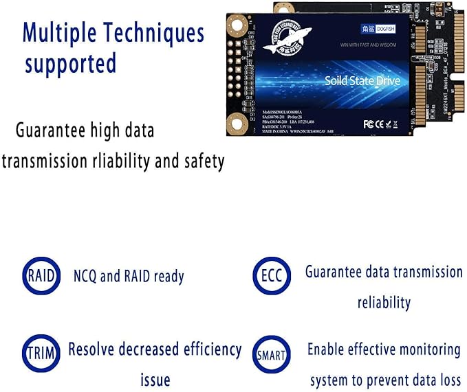 SSD MSATA 64GB Dogfish High Performance Internal Solid State Drive for Desktop Laptop 3 Unit Package Pack [64GB(3 Packs),MSATA]