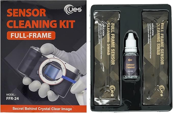 UES FFR24: Full Frame Camera Cleaning Kit 14pcs Sensor Cleaning Swab and 15ml Cleaner Compatible for Sony Nikon Canon FF CCD CMOS Clean