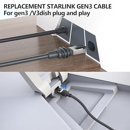 150FT Starlink Gen 3 Replacement Cable for Rectangular Satellite - Waterproof Outdoor V3 Standard