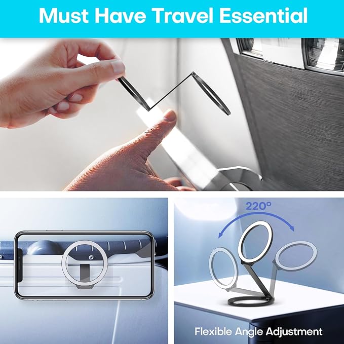 Mini Airplane Magnetic Phone Holder, MagSafe Compatible Magnetic Travel Phone Mount, Must-Have Flight Accessories, Travel Essentials